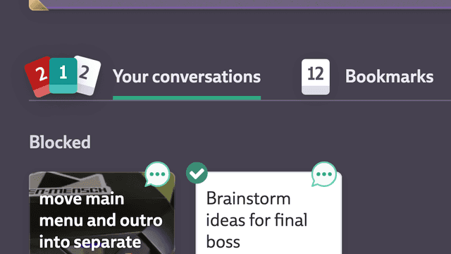 Screenshot of the conversations tab