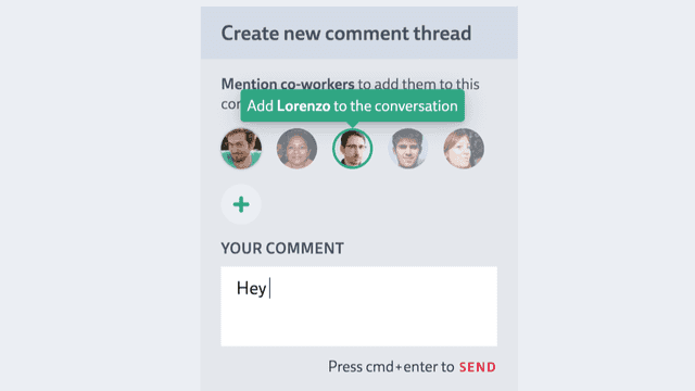 Screenshot of adding someone to a conversation