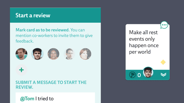 Screenshot of starting a review