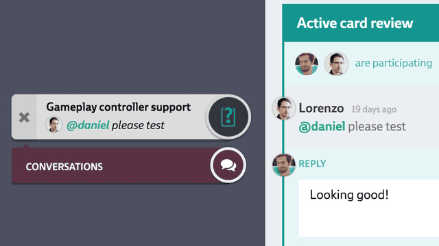 A screenshot of a conversation in Codecks