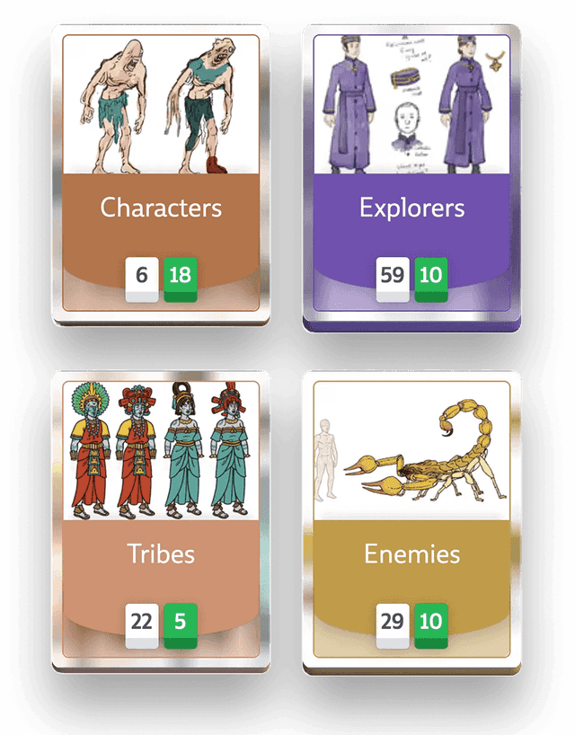 Task decks by discipline