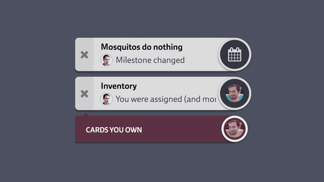 Screenshots of notifications