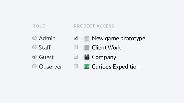 Screenshot of access management