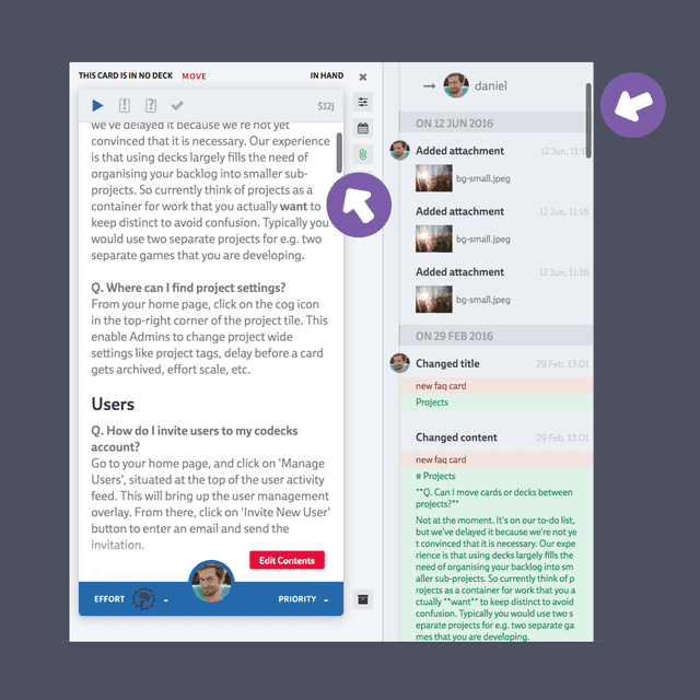 Independent scroll areas