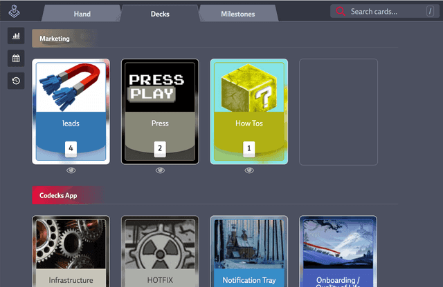 Decks grouped by project