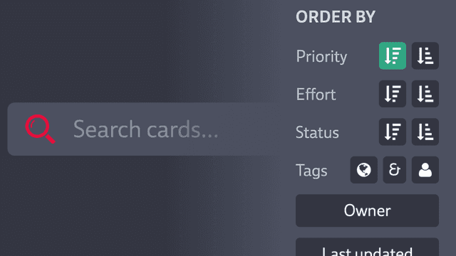 A screenshot of search in Codecks