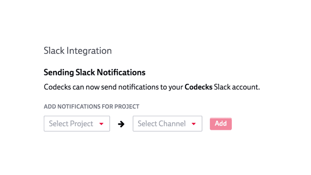 Screenshot of integration for Slack