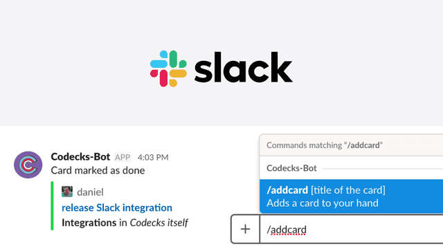 Screenshot of our integration for Slack
