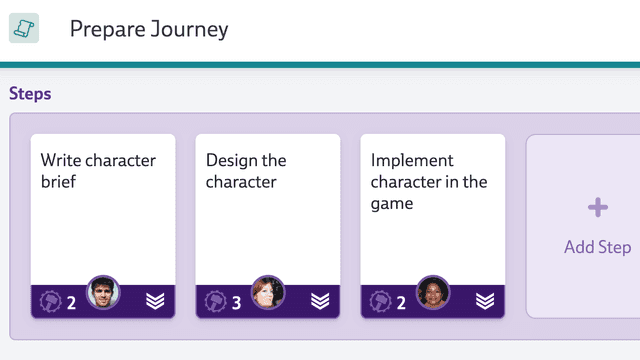 Screenshot of a journey