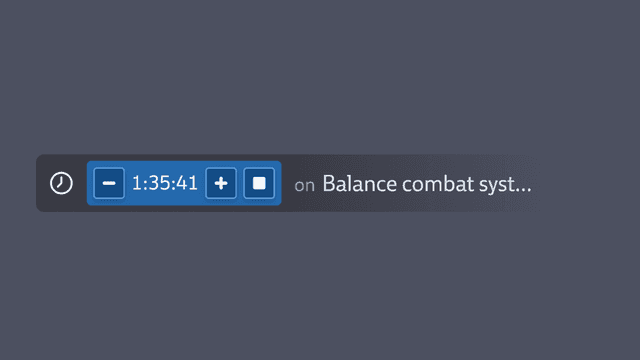 Screenshot of the time tracking widget