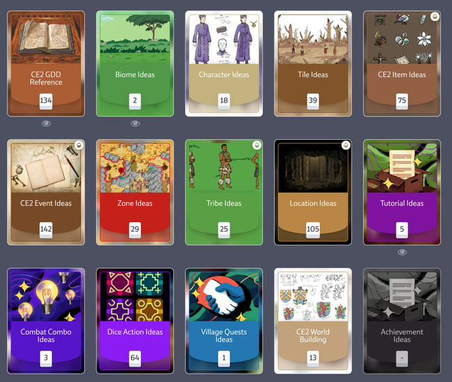 Game Design Documents Decks for Curious Expedition 2